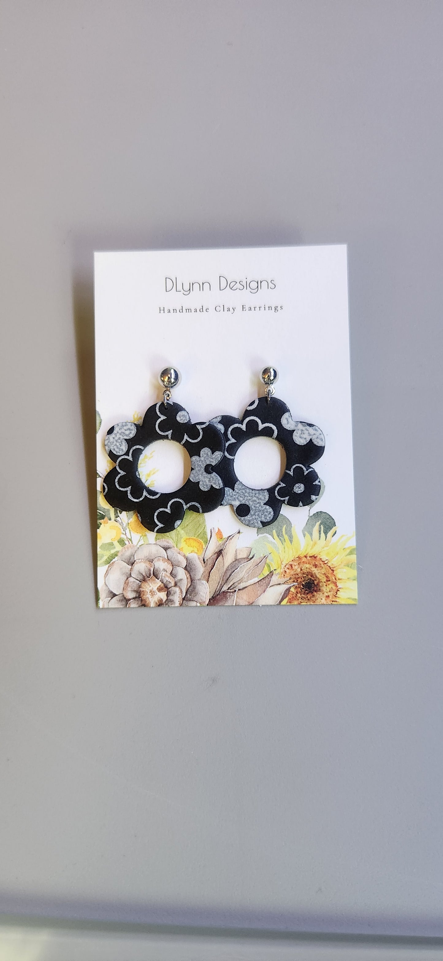 Flower Dangle Polymer Clay Earrings