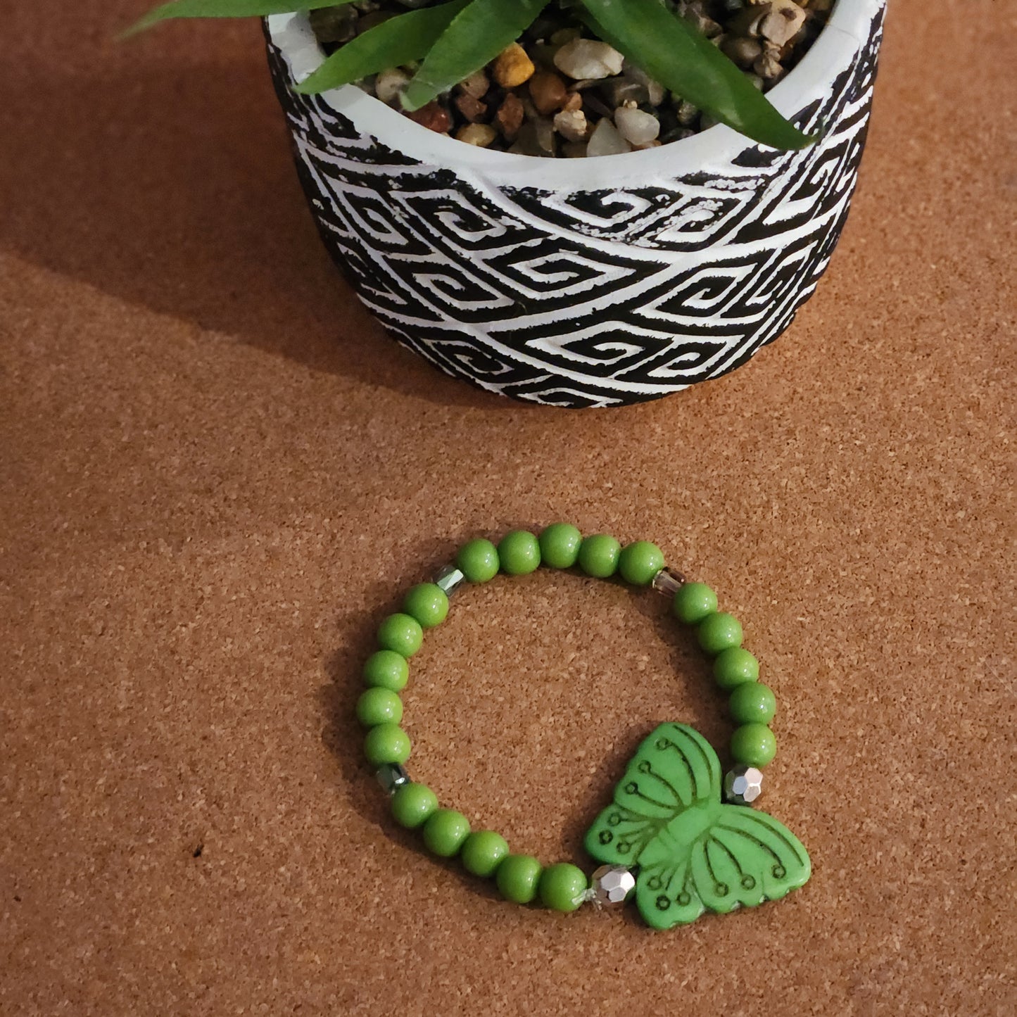 Green Butterfly Stretch Bracelet