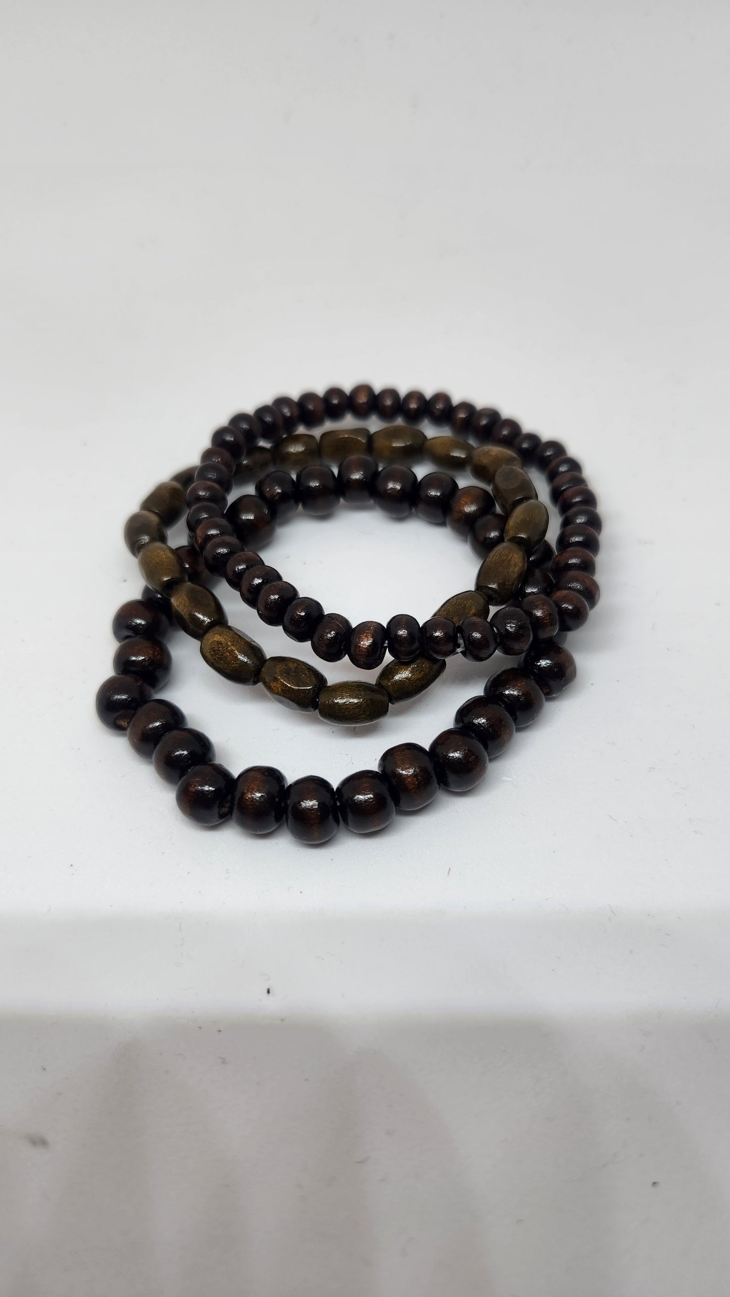 Set of 3 Wood Bead Bracelets