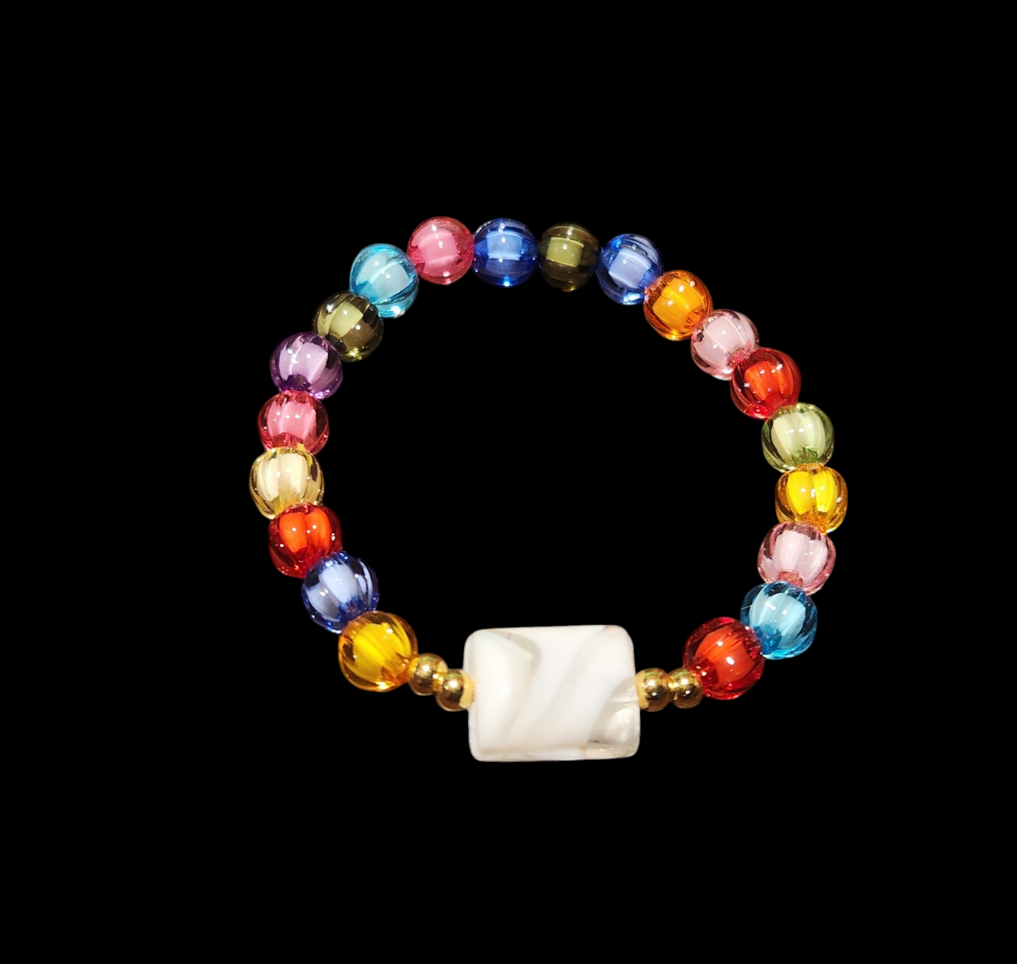 Multicolored Stretch Bead Bracelet