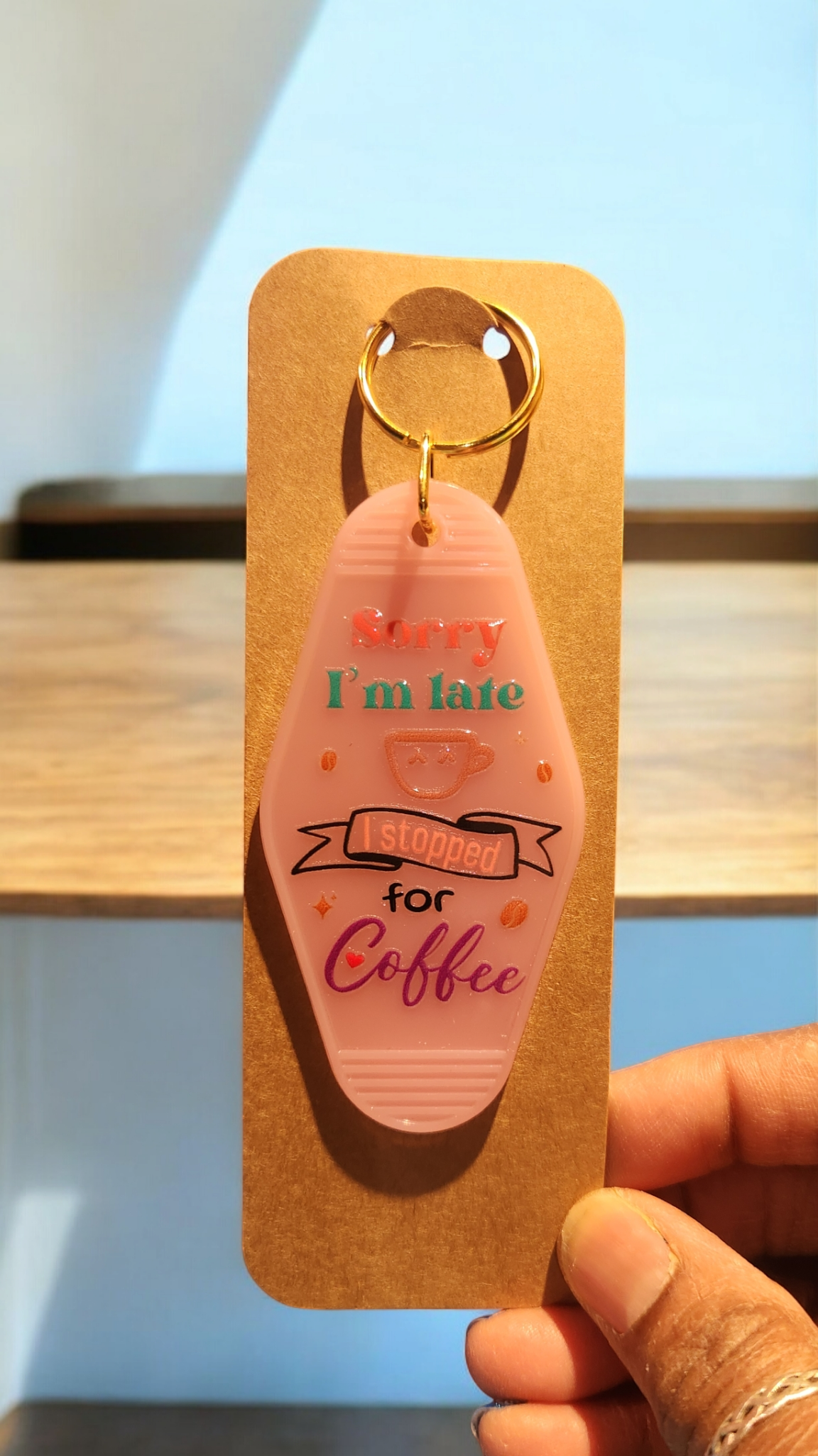 Late Coffee Keychain