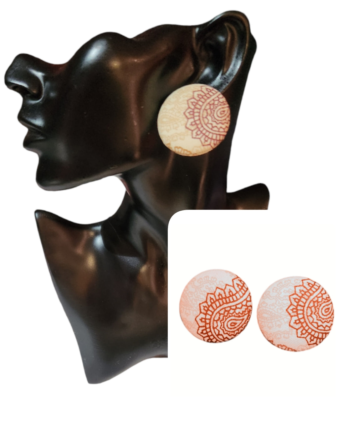 Fabric Button Earrings