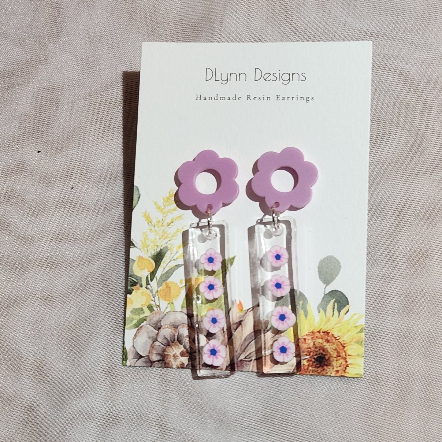 Lavender Floral Dangles
