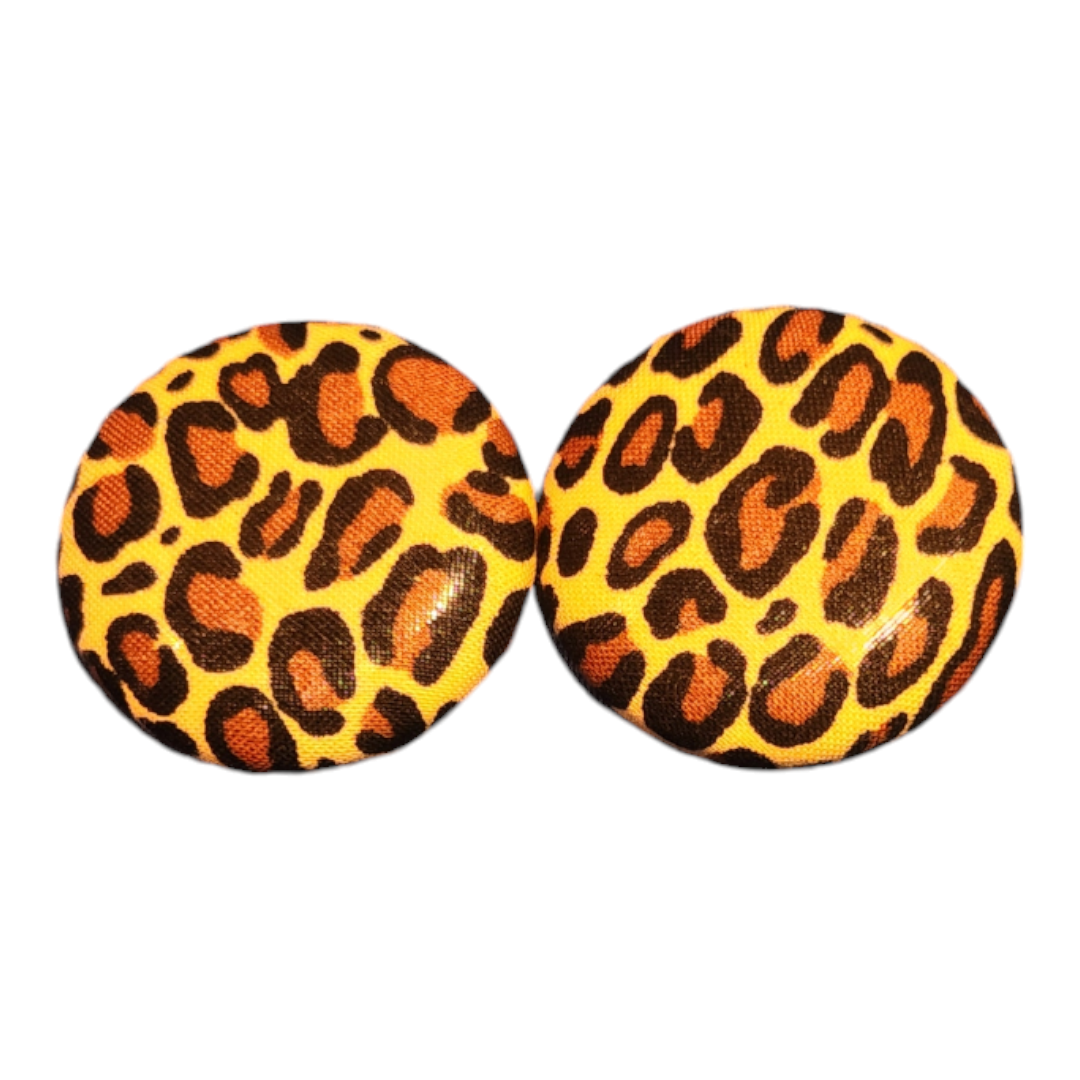 Fabric Button Earrings