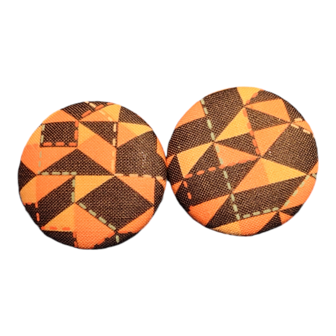 Fabric Button Earrings