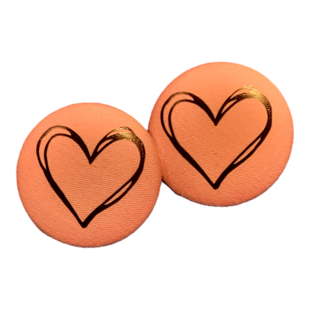 Fabric Button Earrings