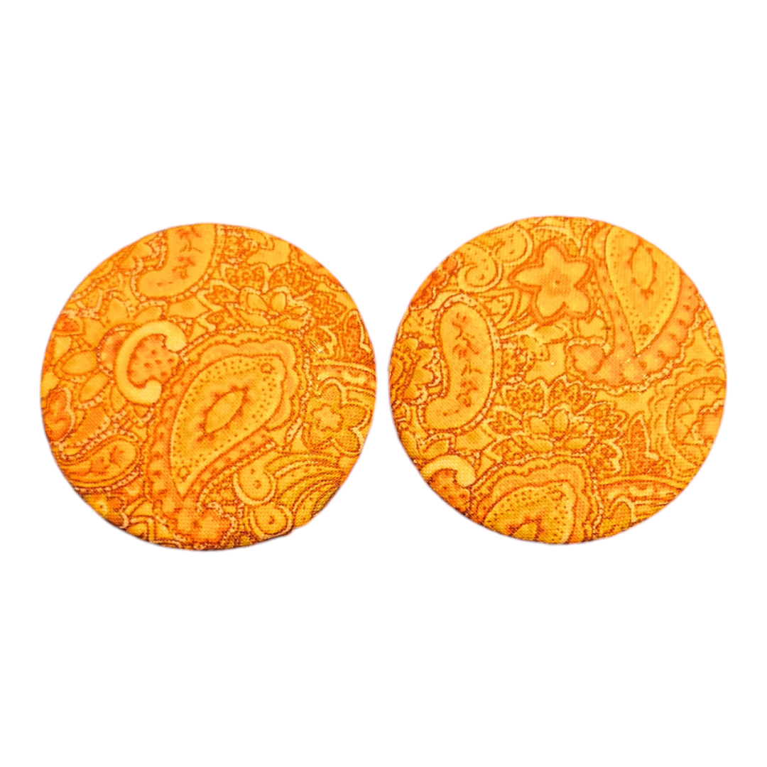 Fabric Button Earrings