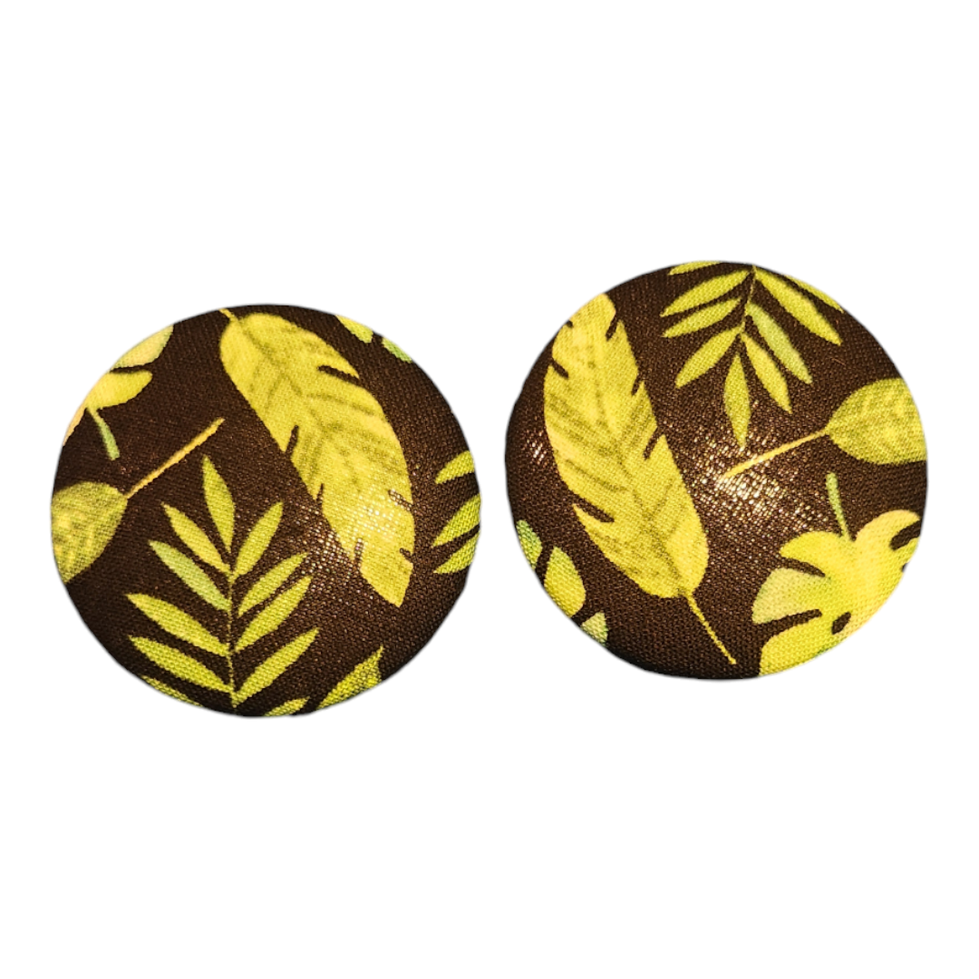 Fabric Button Earrings