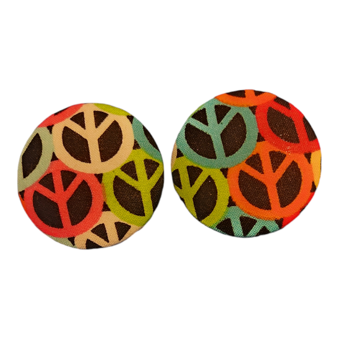 Fabric Button Earrings
