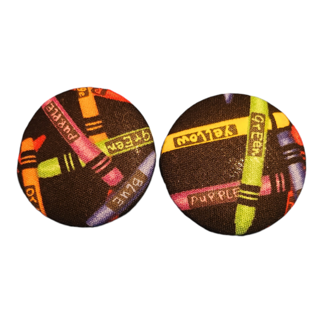 Fabric Button Earrings