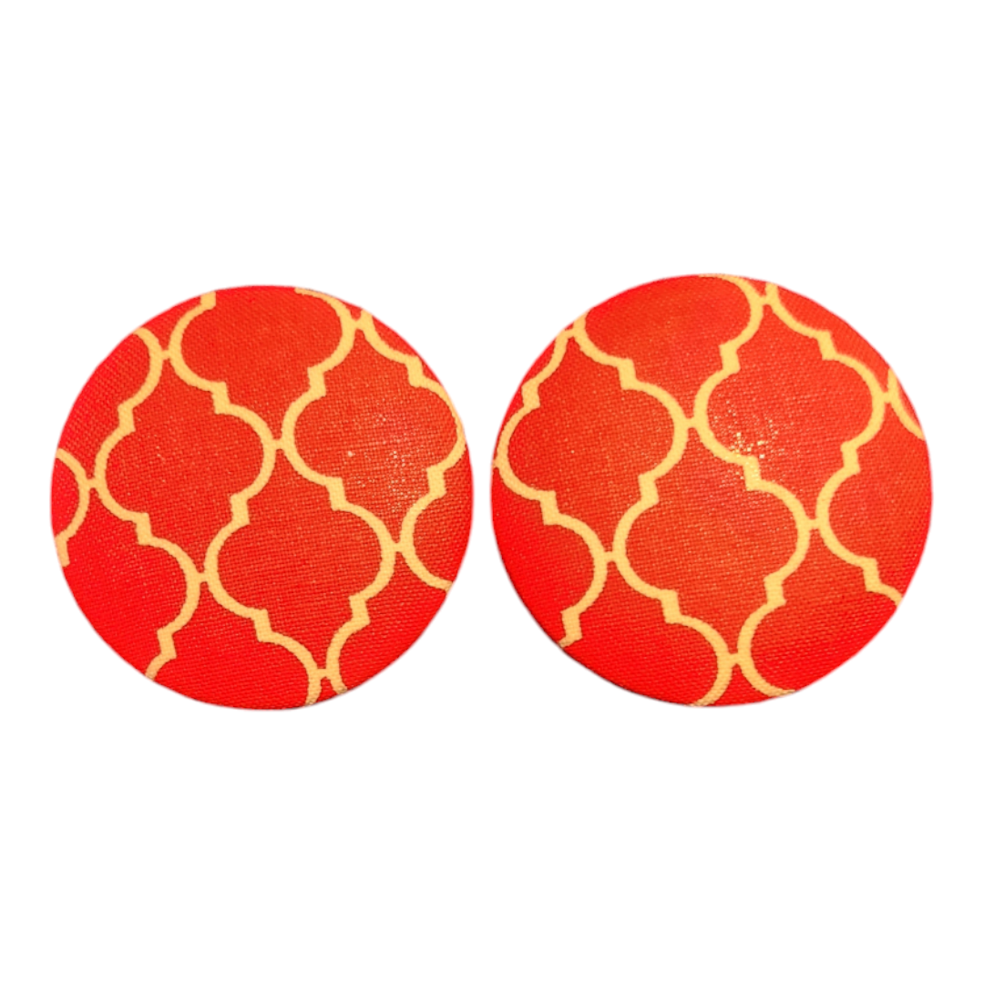 Fabric Button Earrings