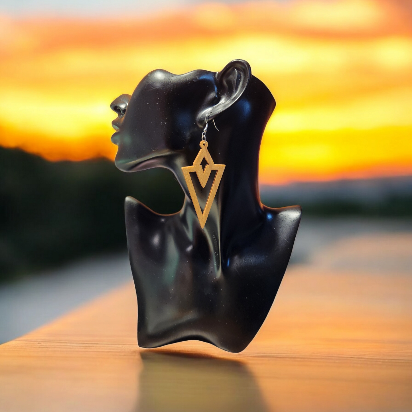 Wooden Geometric Shaped Earrings