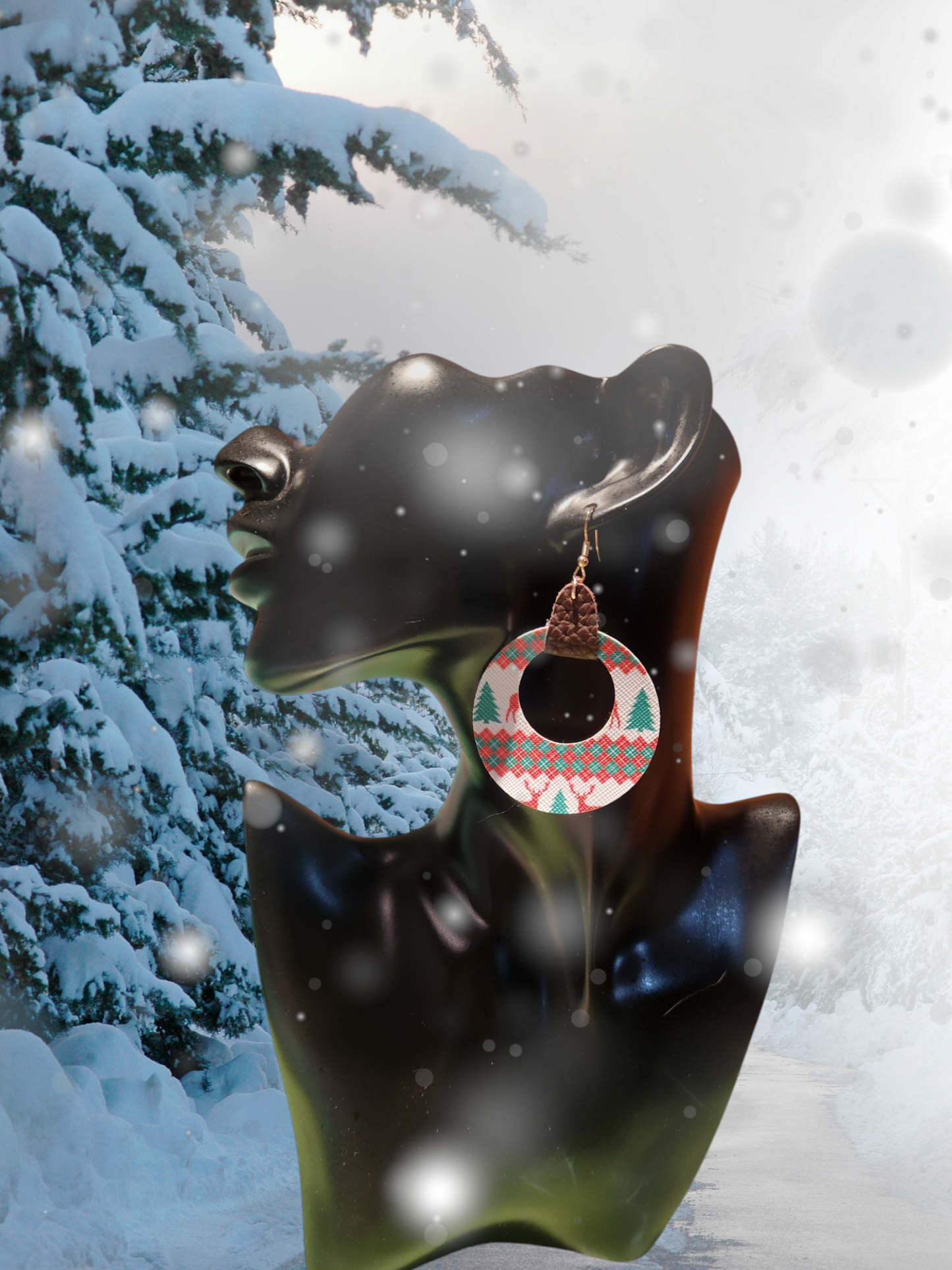 Red, White, and Green Festive Earrings