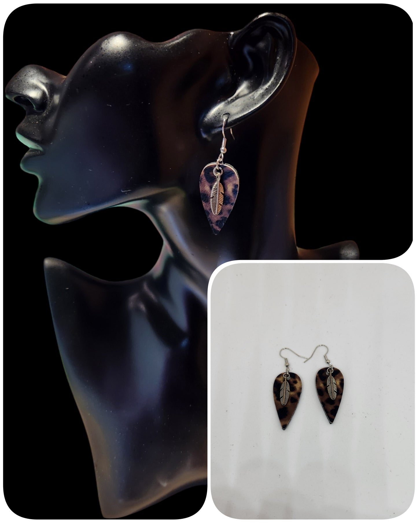 Animal Print Faux Leather Earrings