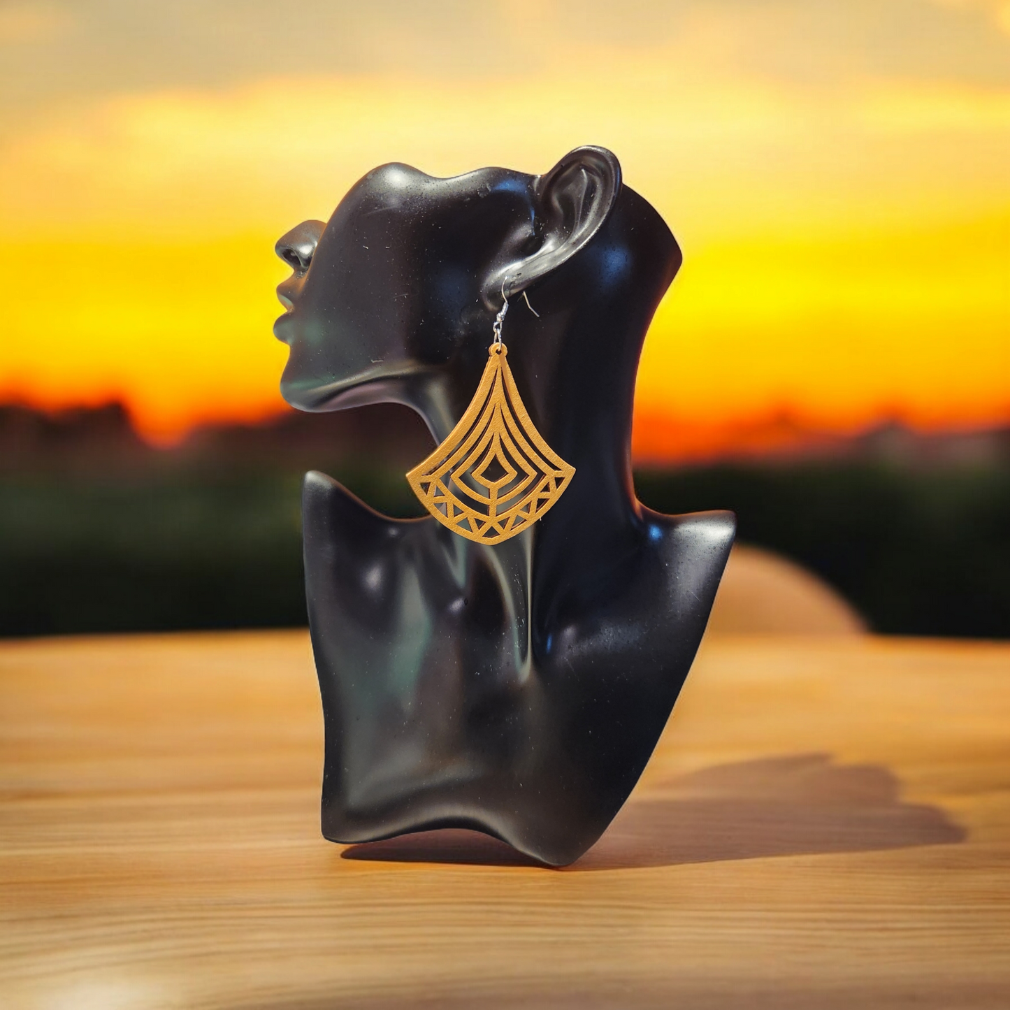 Wooden Geometric Shaped Earrings