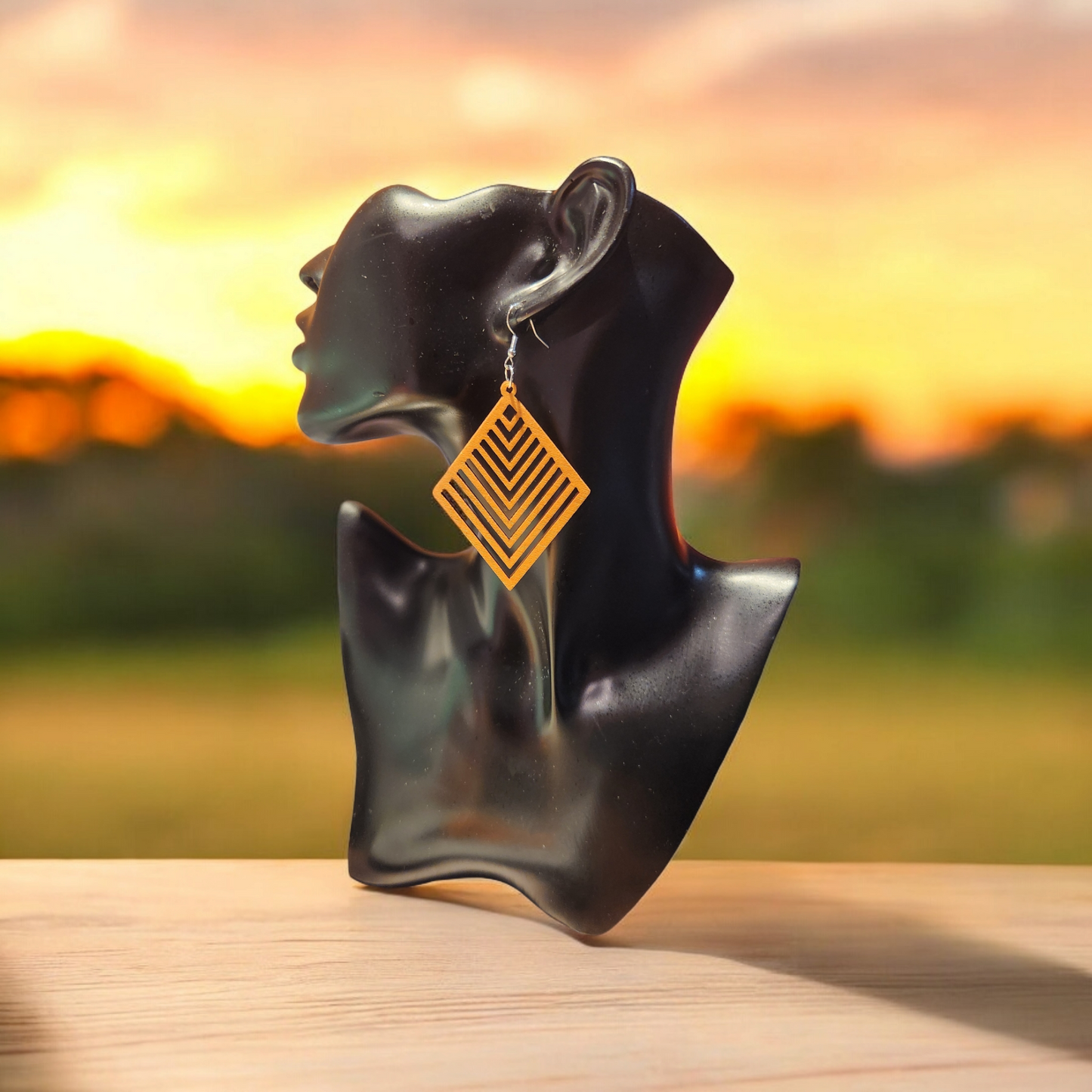 Wooden Dangle Earrings