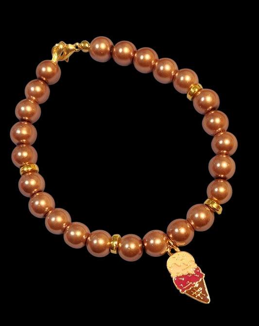 Mocha Colored Charm Bracelet