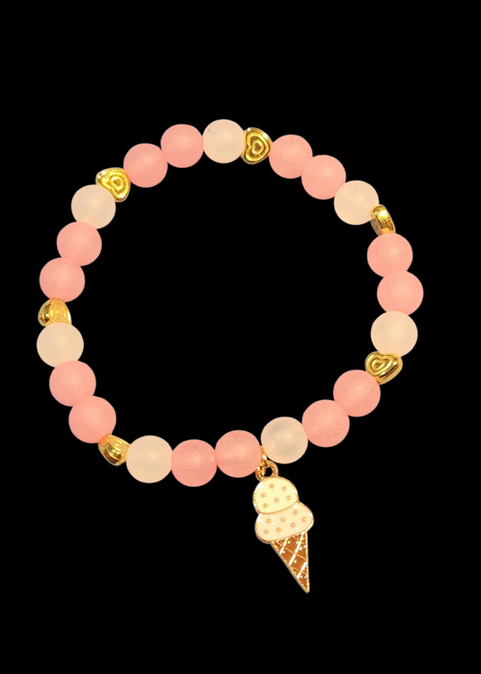 Pink and White Charm Bracelet