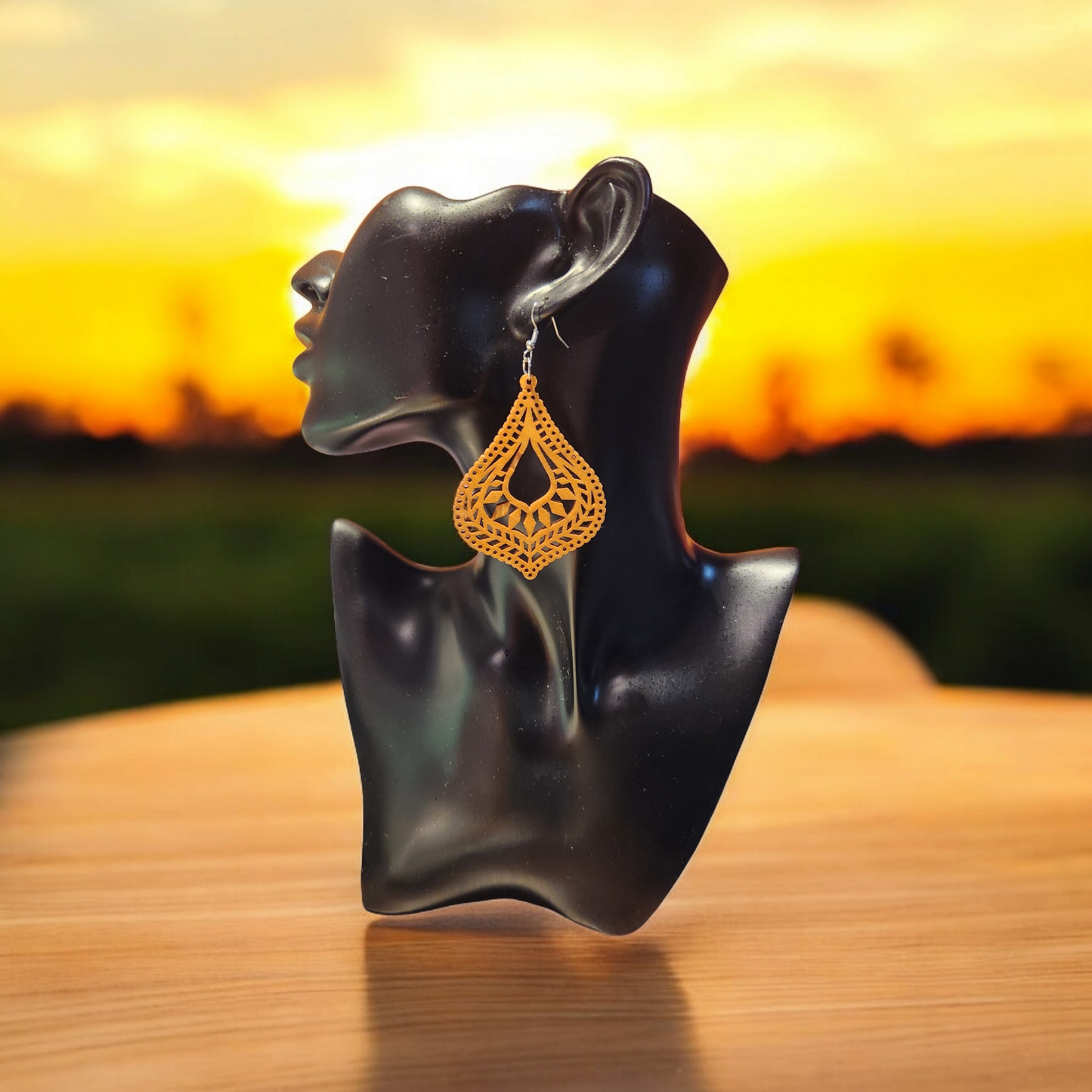 Wooden Geometric Shaped Earrings