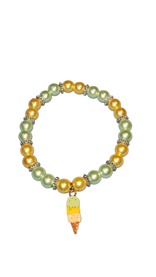 Yellow and Green Charm Bracelet